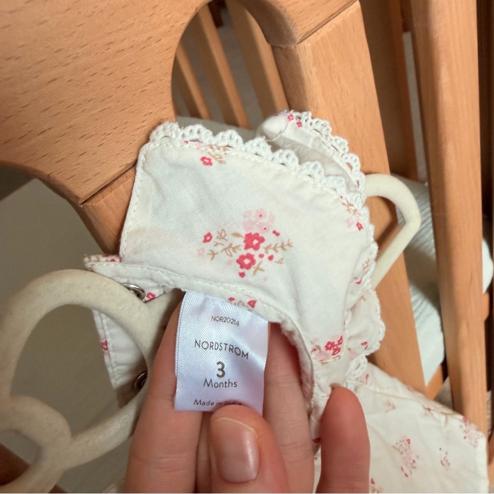 Nordstrom Cream and Pink Floral Diaper Cover Set - Picture 2 of 4
